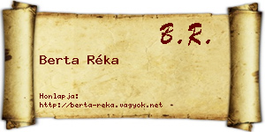 Berta Réka névjegykártya