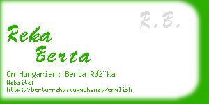 reka berta business card
